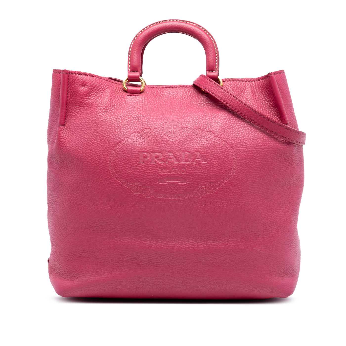 Vitello Daino Embossed Canapa Logo Open Convertible Tote - Image 1