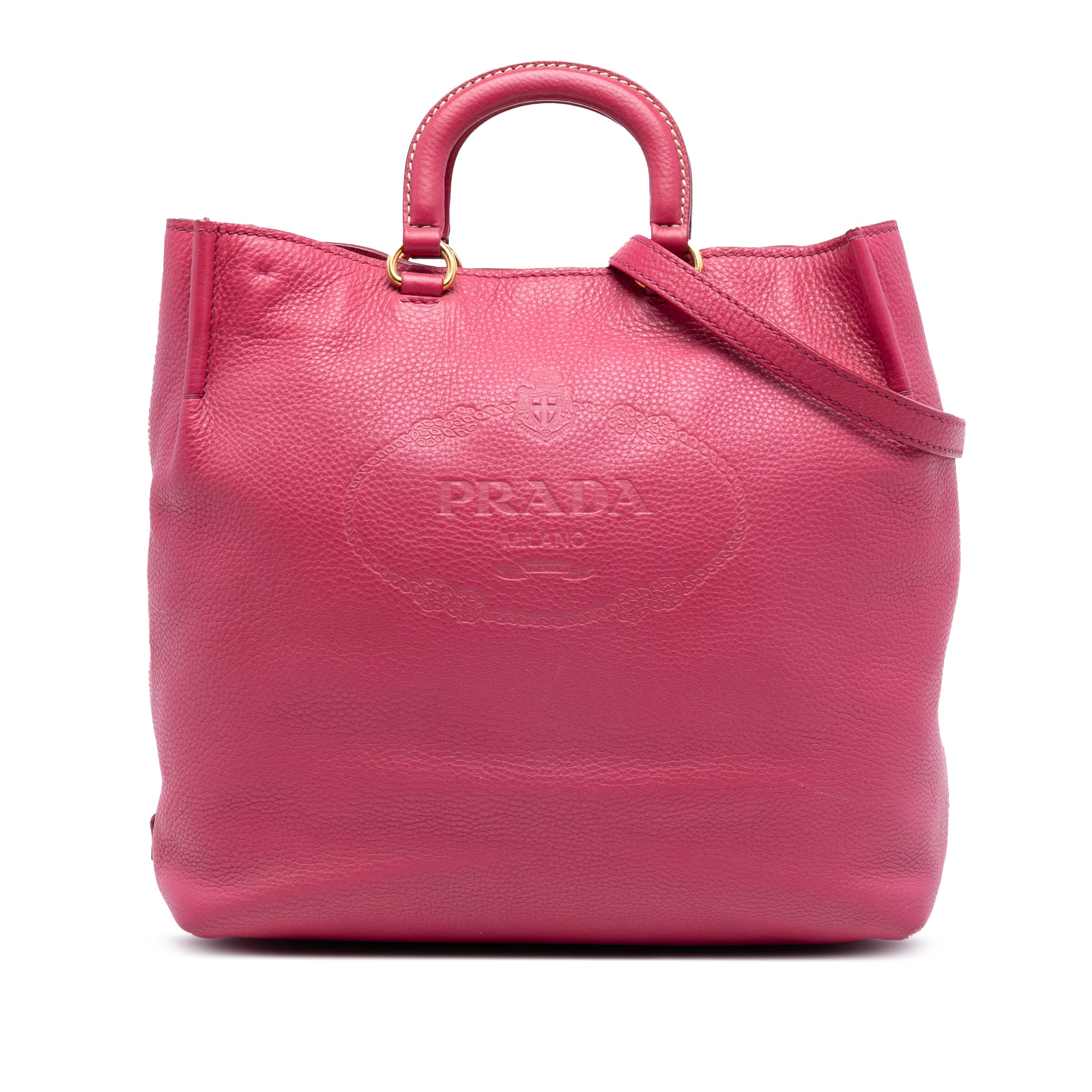 Vitello Daino Embossed Canapa Logo Open Convertible Tote - Image 1