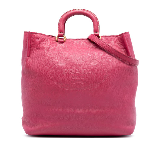 Vitello Daino Embossed Canapa Logo Open Convertible Tote - Image 1