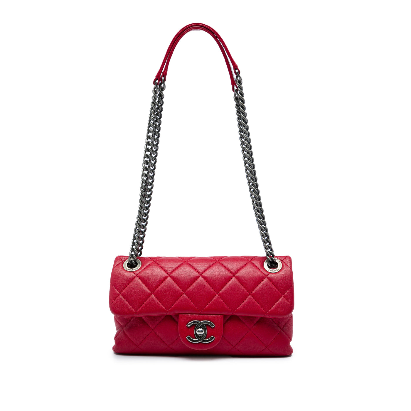 Small Quilted Sheepskin Burgundy Rocks Flap - Image 1