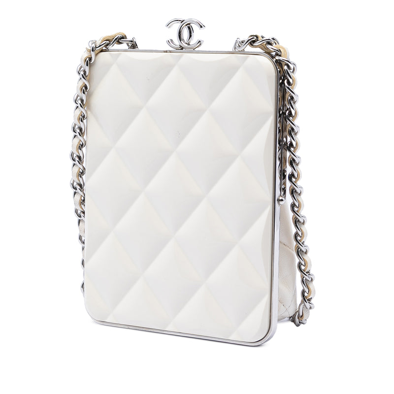 CC Quilted Acrylic and Lambskin Evening Clutch With Chain - Image 2