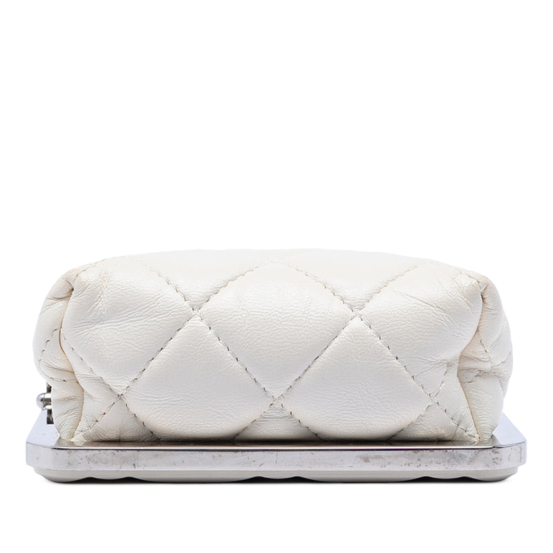 CC Quilted Acrylic and Lambskin Evening Clutch With Chain - Image 3