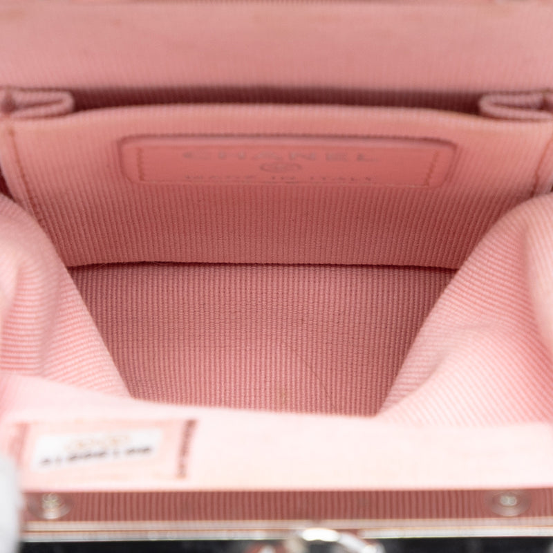 CC Quilted Acrylic and Lambskin Evening Clutch With Chain - Image 4