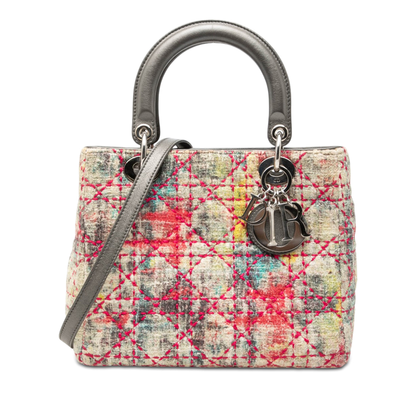Medium Multicolor Tweed Cannage Lady Dior - Image 1