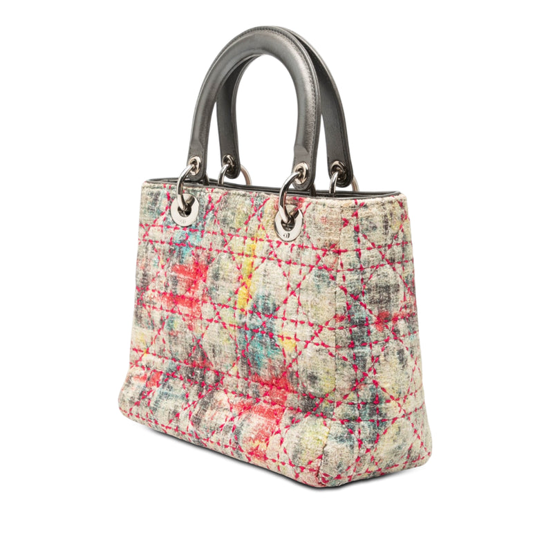 Medium Multicolor Tweed Cannage Lady Dior - Image 2