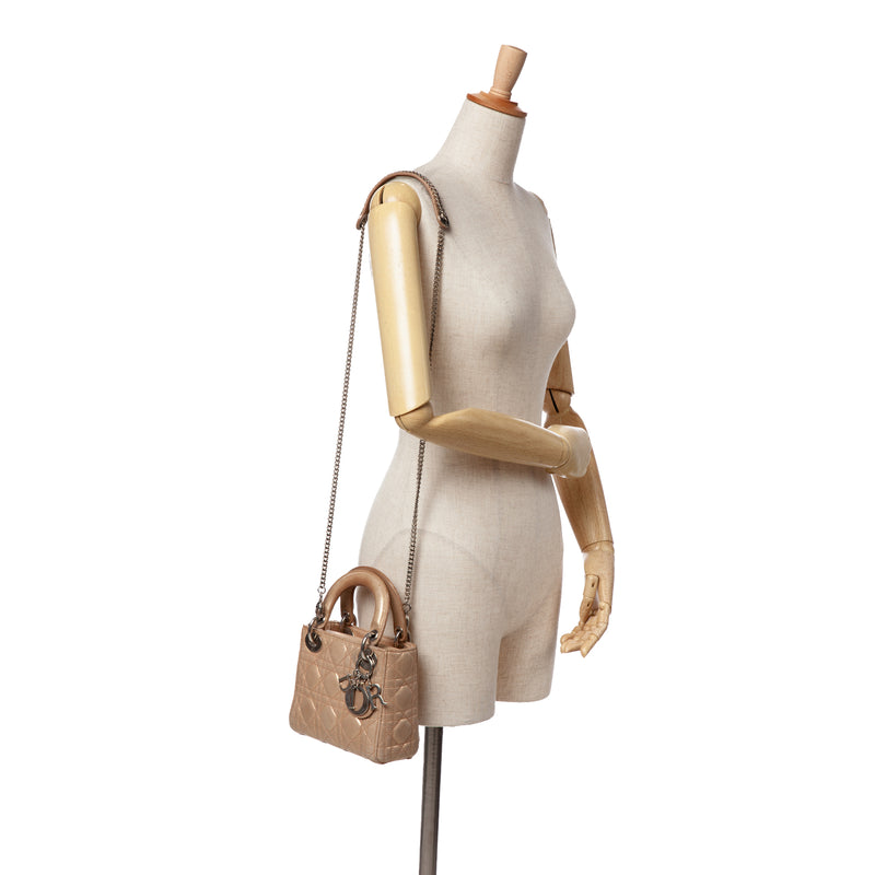 Mini Iridescent Lambskin Cannage Lady Dior - Image 10
