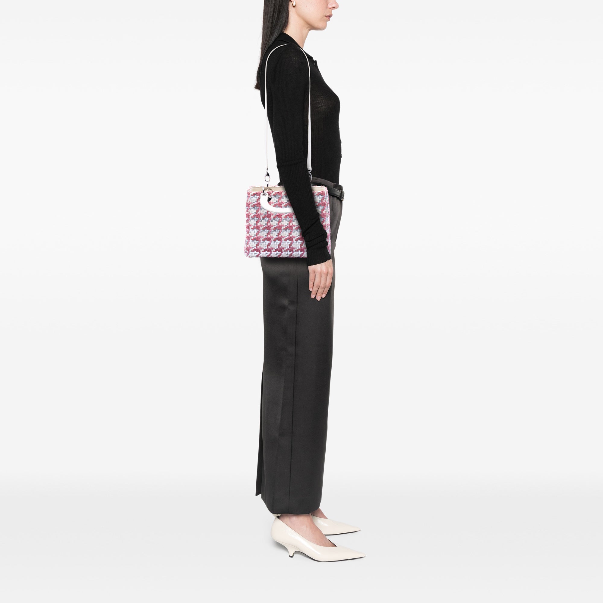 Medium Lambskin And Tweed Lady Dior - Image 6