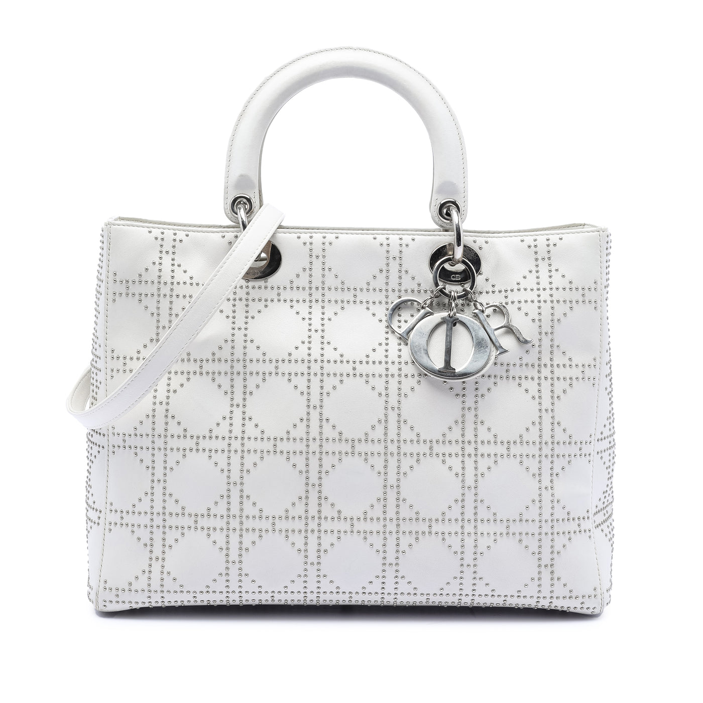 Large Calfskin Cannage Studded Lady Dior - Image 1