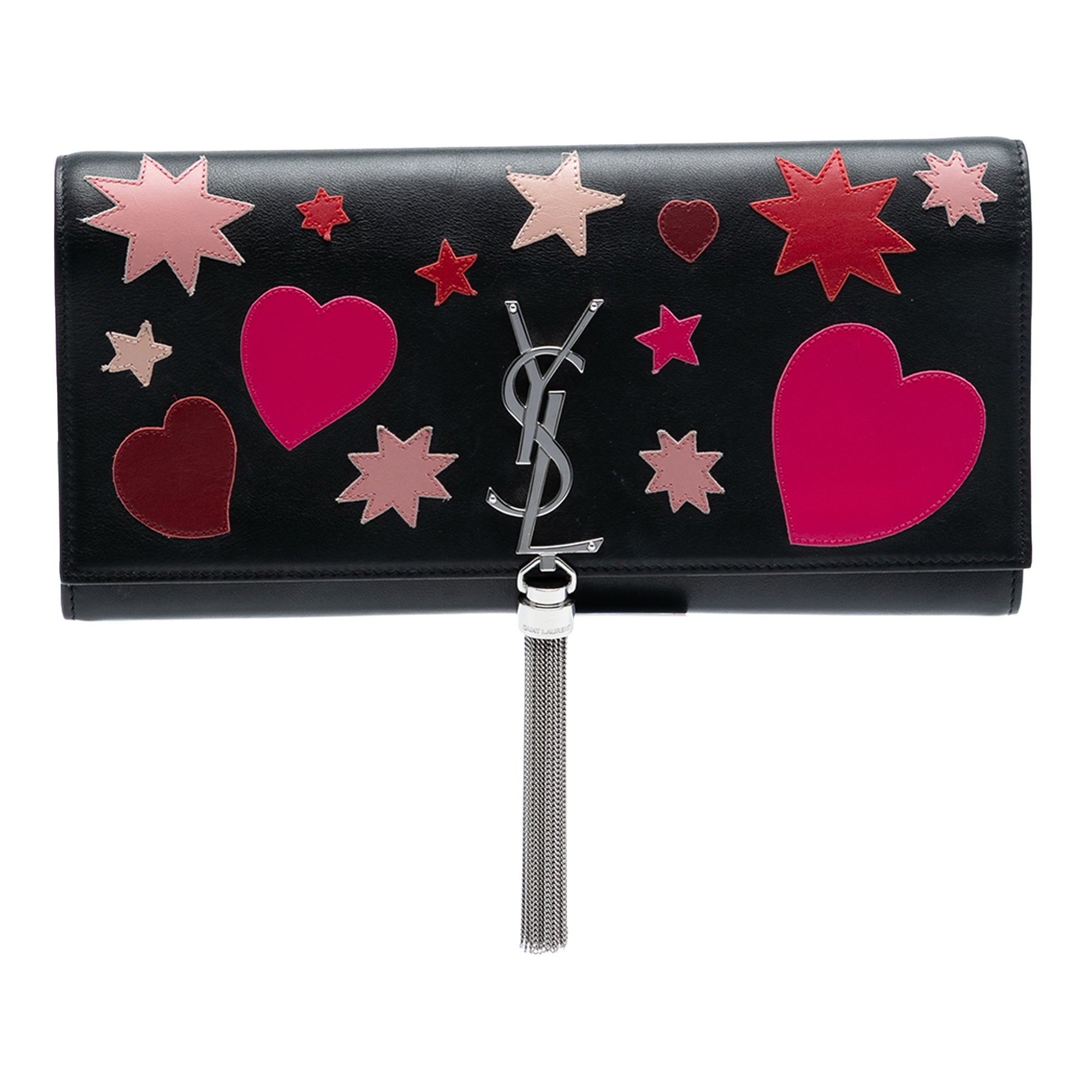 Medium Leather Monogram Kate Heart Star Patchwork Clutch - Image 1