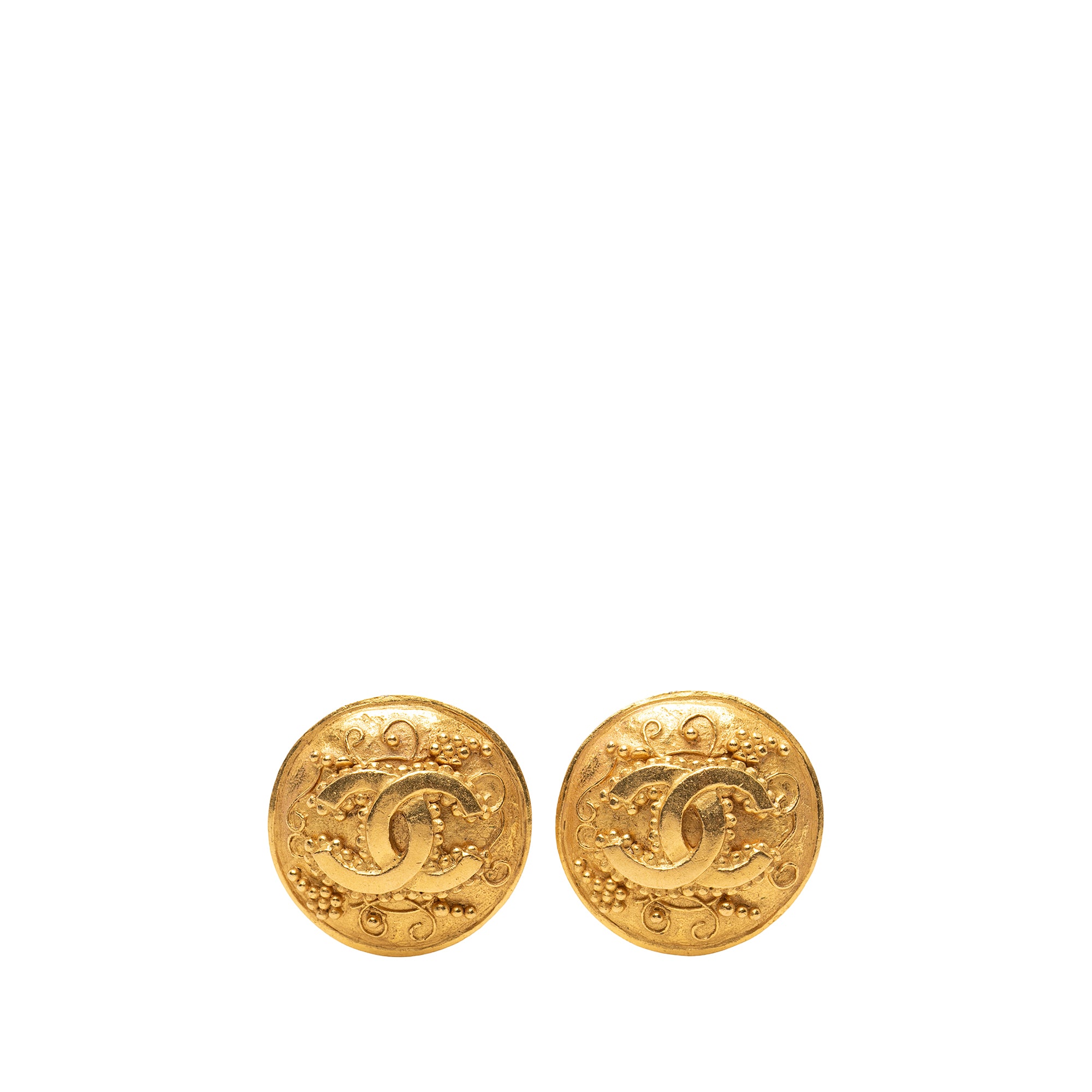 CC Gold Plated Grapevine Round Clip On Earrings - Image 1
