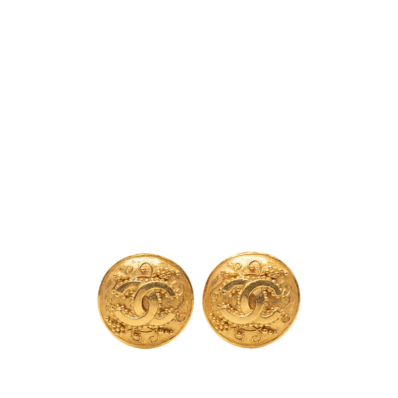 CC Gold Plated Grapevine Round Clip On Earrings