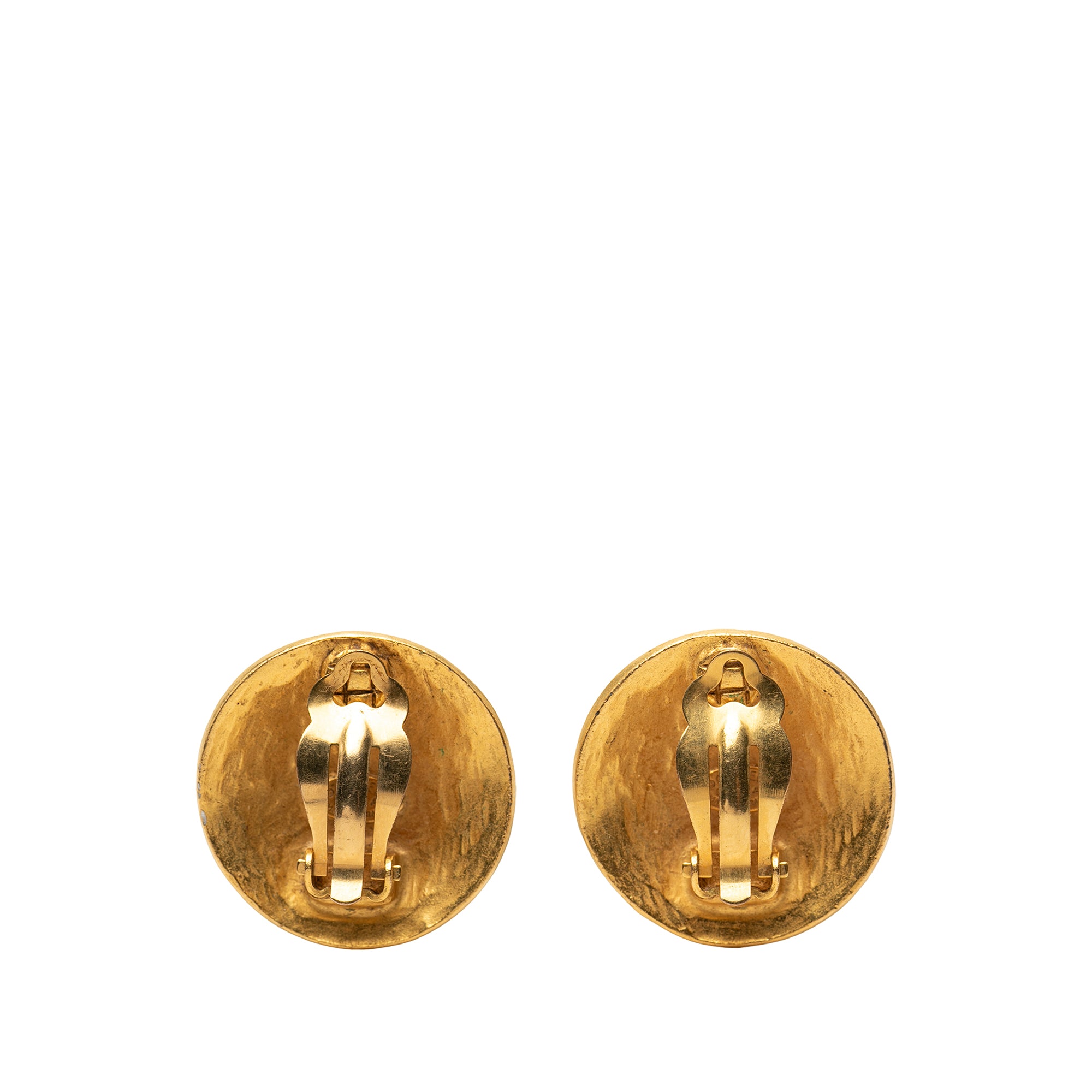 CC Gold Plated Grapevine Round Clip On Earrings - Image 2