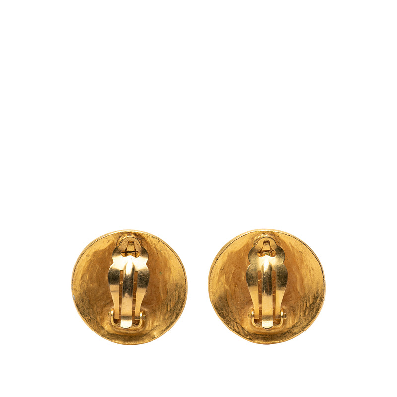 CC Gold Plated Grapevine Round Clip On Earrings - Image 2