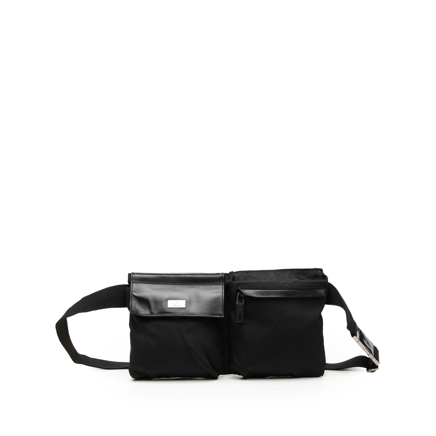 Nylon Double Pocket Belt Bag - Image 1