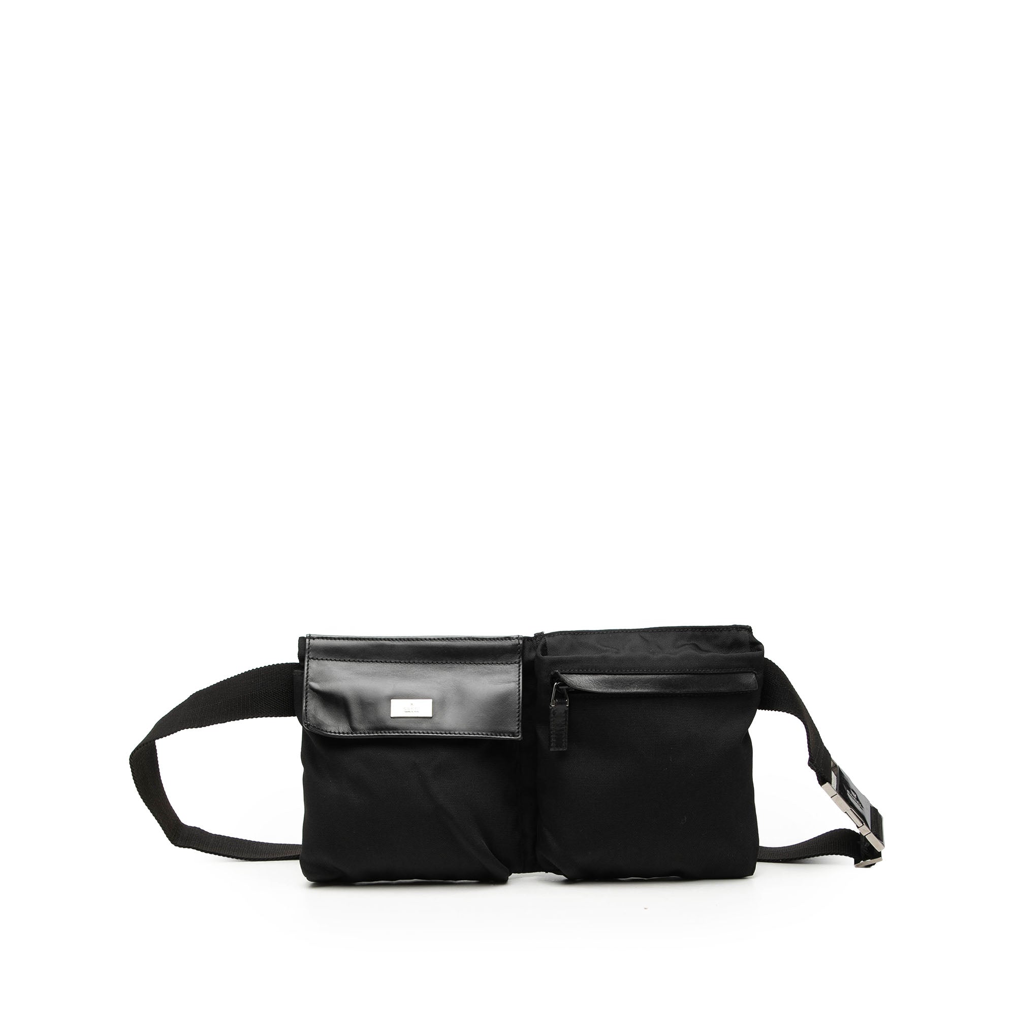 Nylon Double Pocket Belt Bag - Image 1