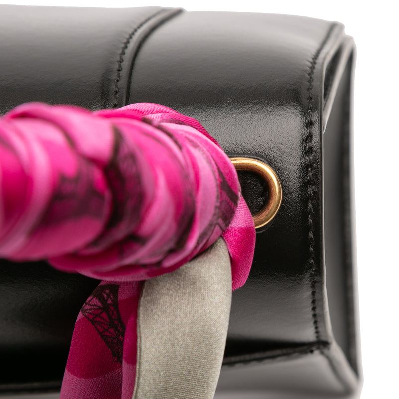 Small Shiny Box Calfskin Hourglass Top Handle Bag - Image 10