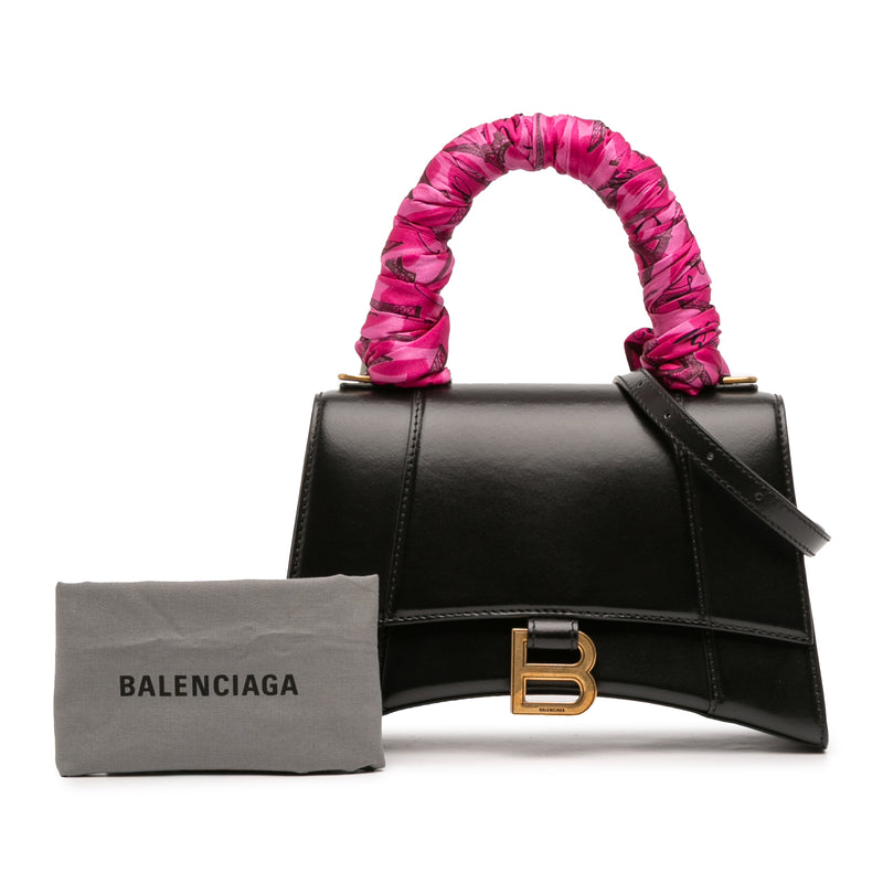 Small Shiny Box Calfskin Hourglass Top Handle Bag - Image 12