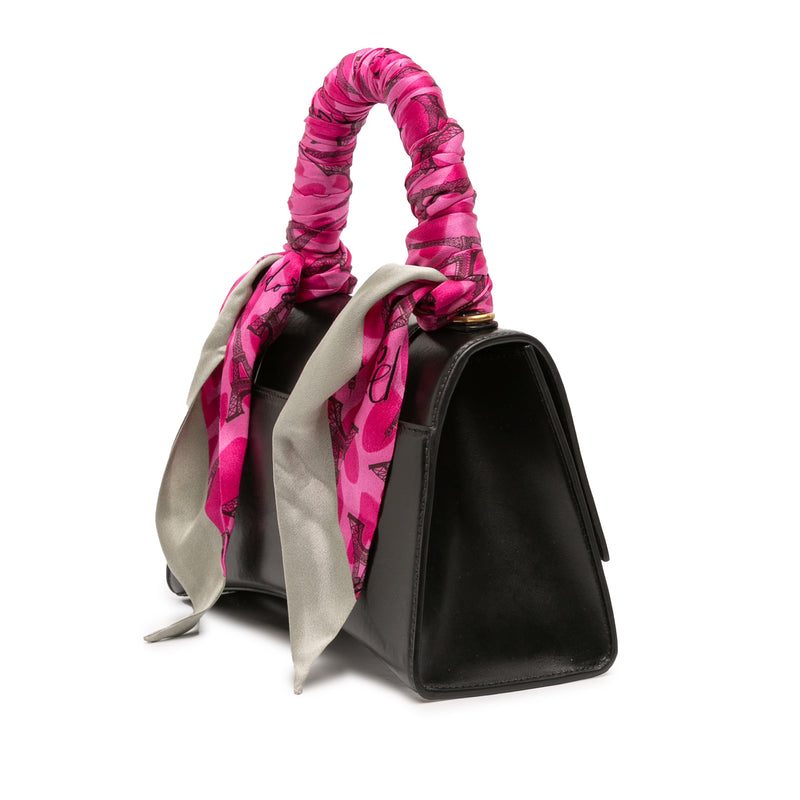 Small Shiny Box Calfskin Hourglass Top Handle Bag - Image 2