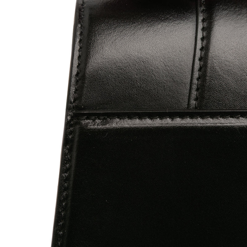 Small Shiny Box Calfskin Hourglass Top Handle Bag - Image 9