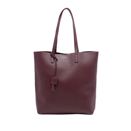 North South Leather Shopping Tote - Image 1