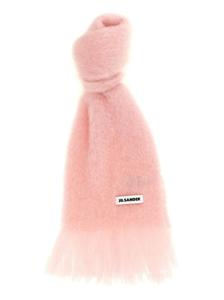 Jil Sander Mohair Wool Blend Scarf — Pink Scarfs