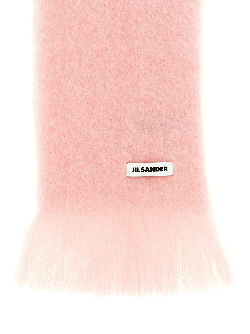 Jil Sander Mohair Wool Blend Scarf — Pink Scarfs