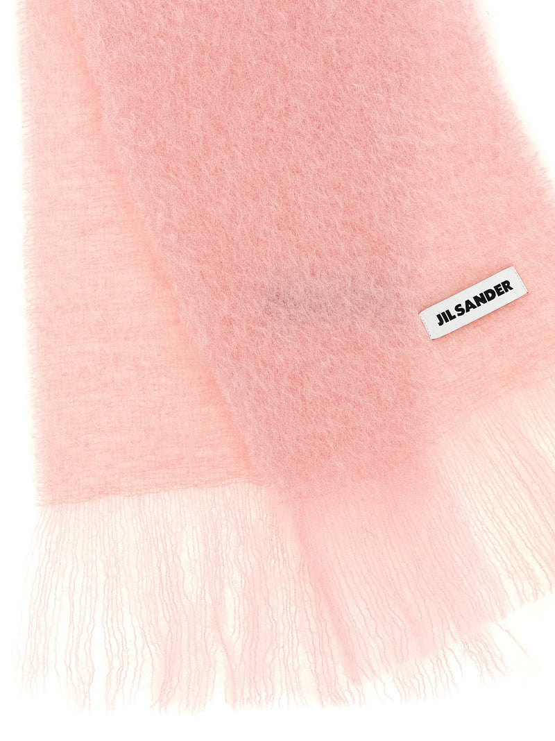 Jil Sander Mohair Wool Blend Scarf — Pink Scarfs