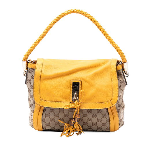 GG Canvas Bella Flap Satchel - Image 1