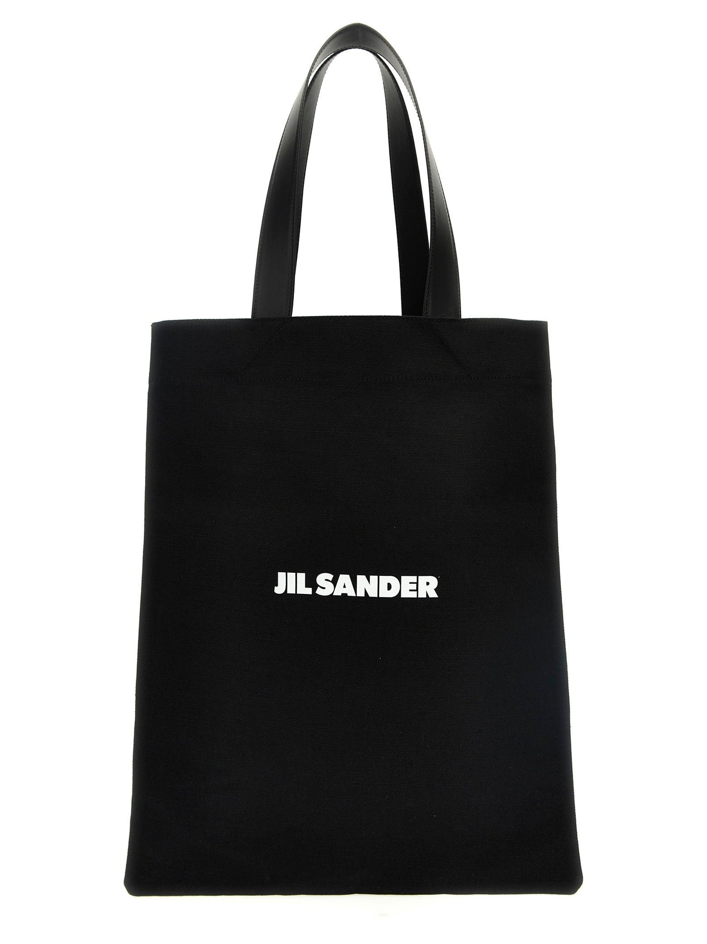 Jil Sander Flat Shopper Tote Bag — Black