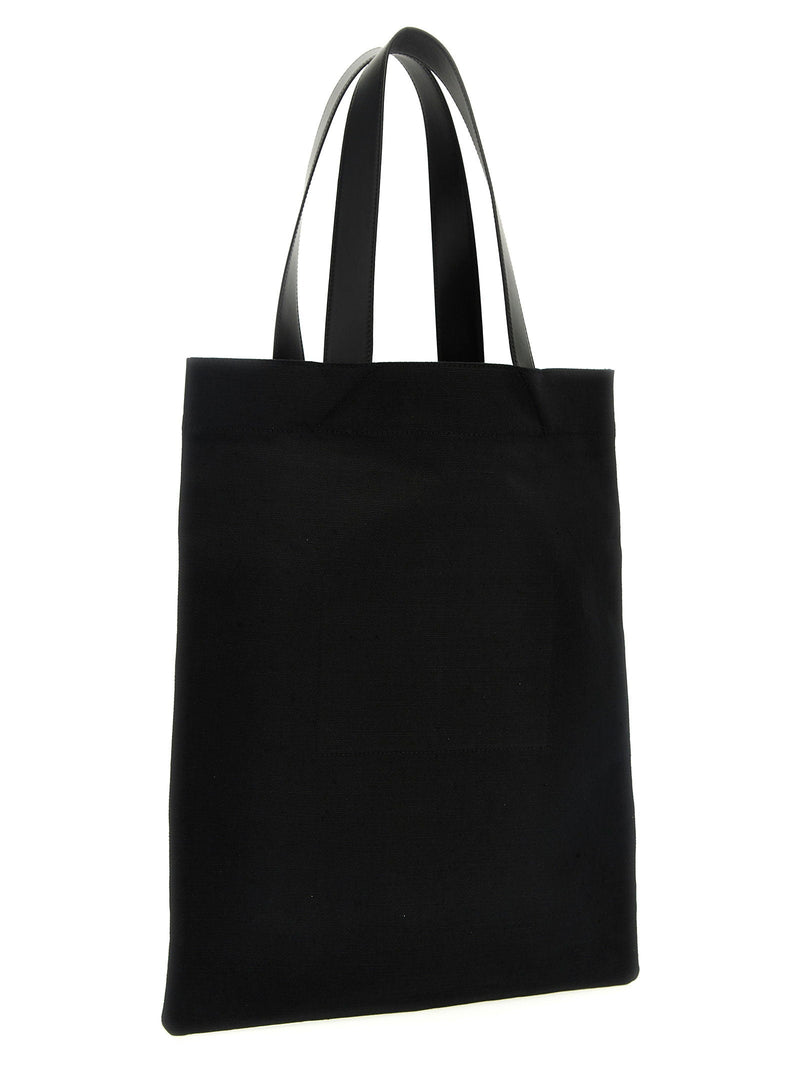 Jil Sander Flat Shopper Tote Bag — Black