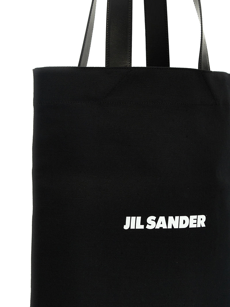 Jil Sander Flat Shopper Tote Bag — Black