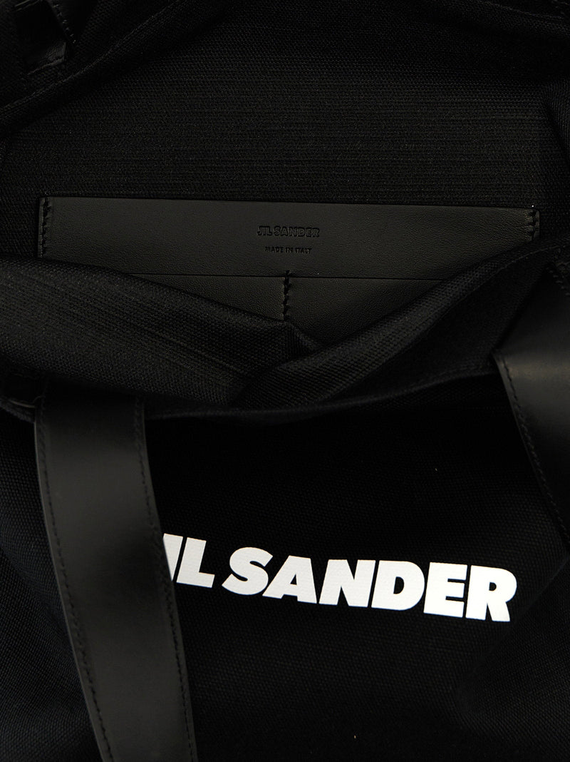 Jil Sander Flat Shopper Tote Bag — Black