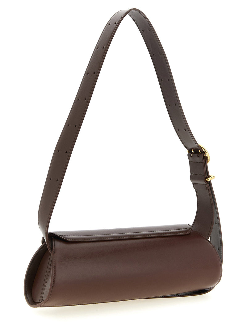 Jil Sander Cannolo Shoulder Bag — Brown Smooth Calf Leather