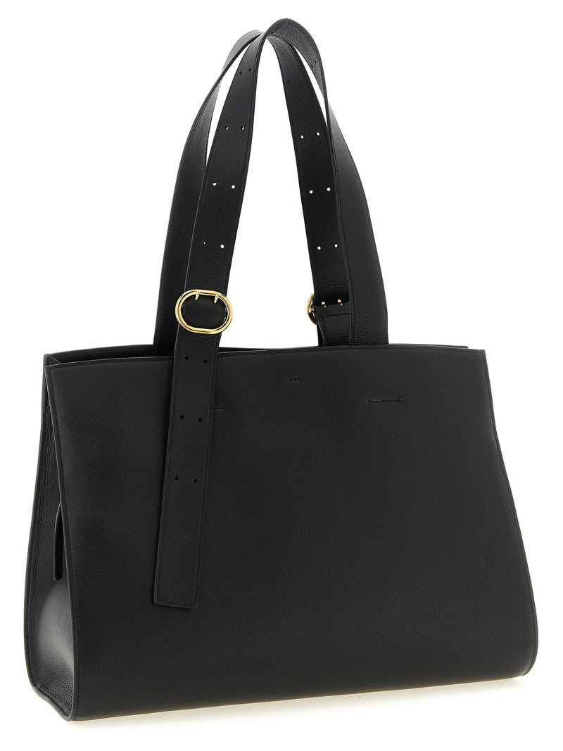 Jil Sander Cannolo Shoulder Bag — Black