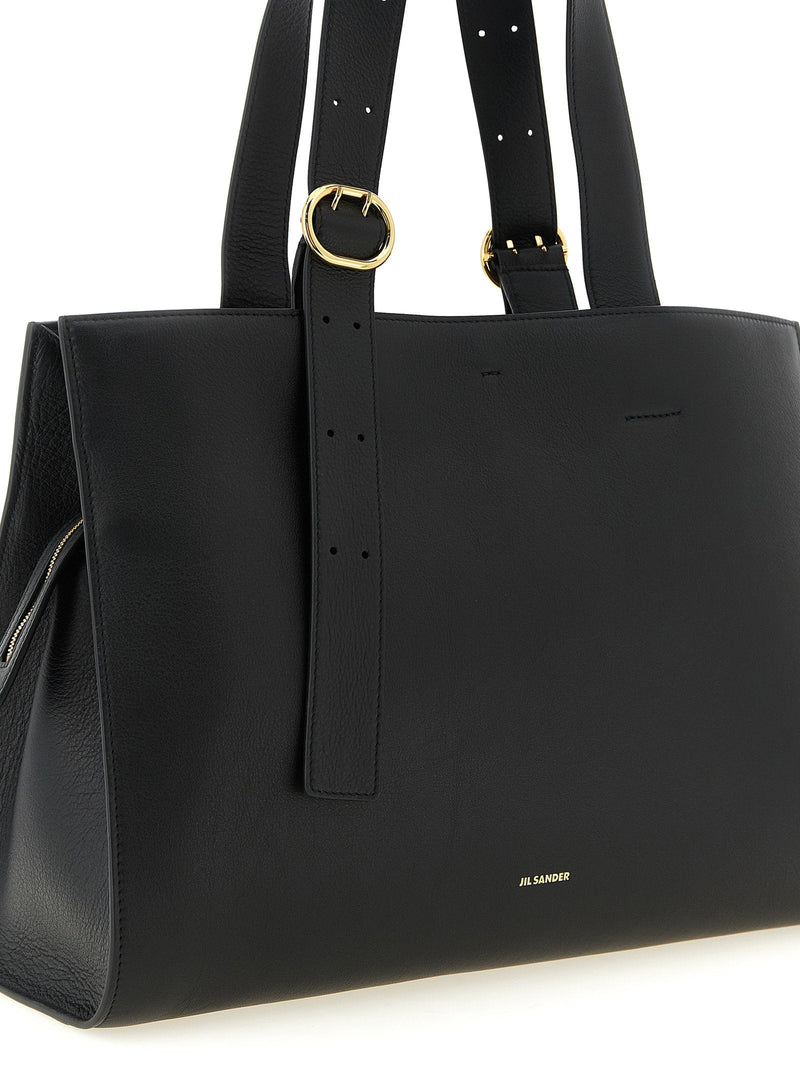 Jil Sander Cannolo Shoulder Bag — Black