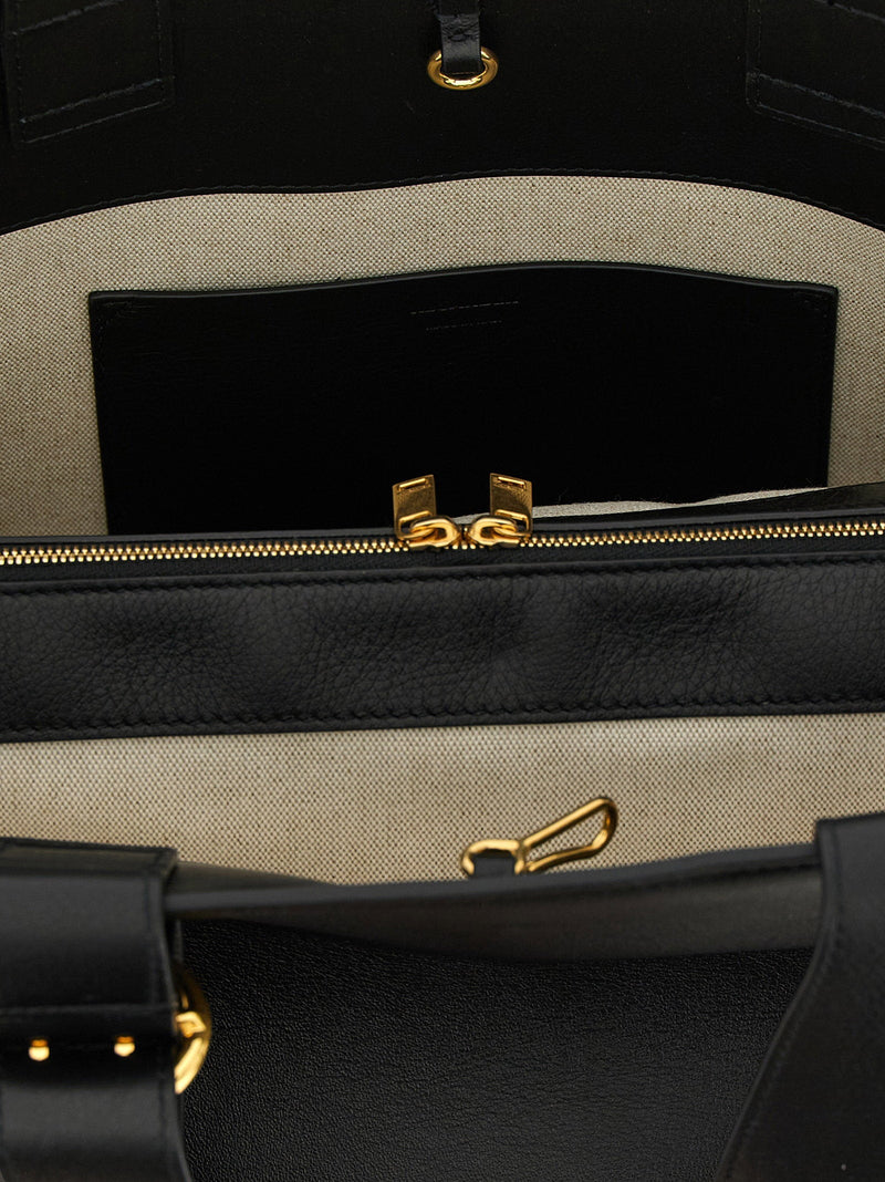 Jil Sander Cannolo Shoulder Bag — Black
