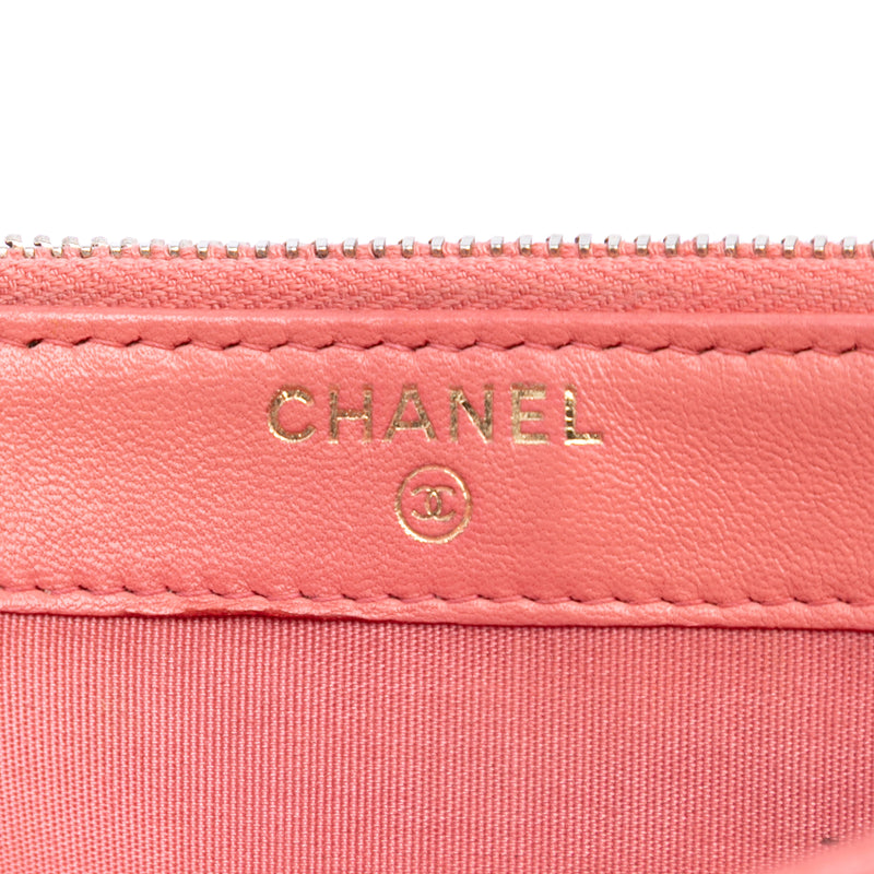 Quilted Caviar Boy Double Zip Clutch With Chain - Image 5