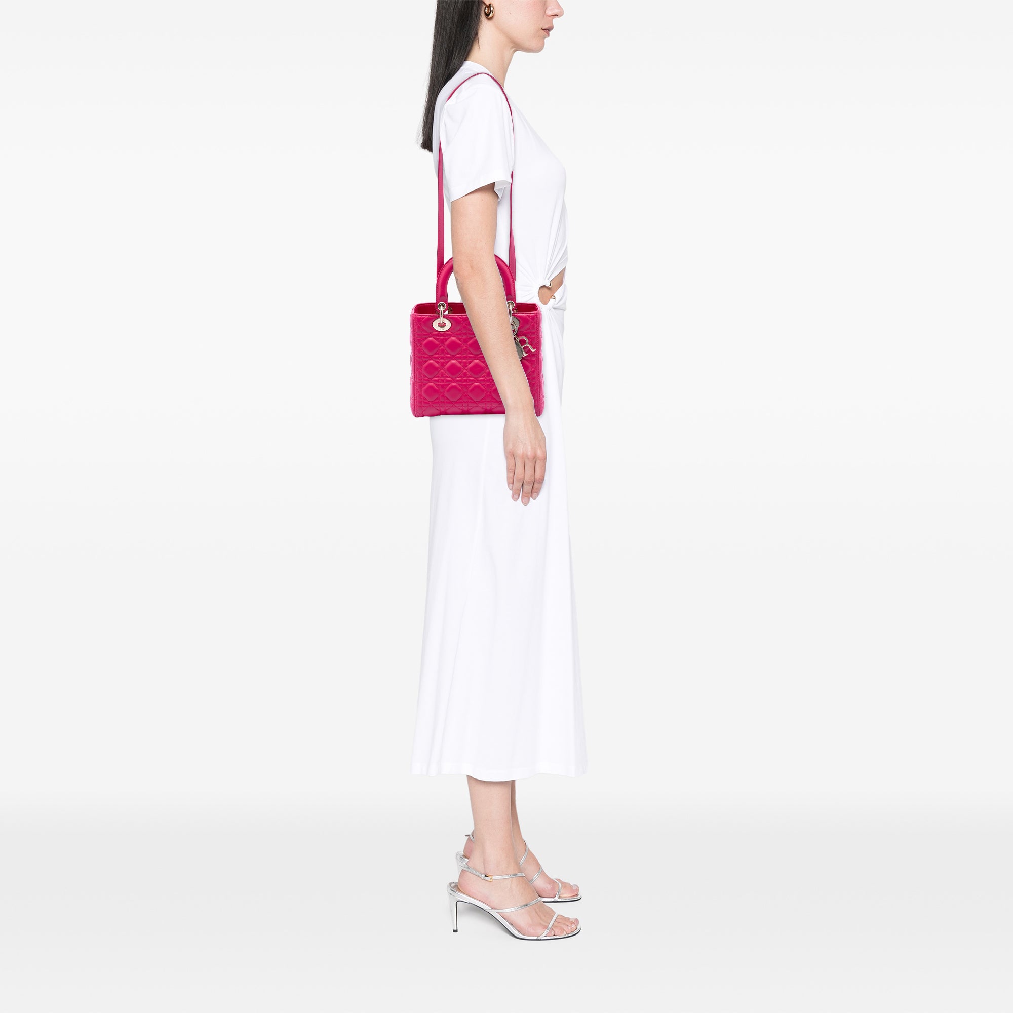 Medium Lambskin Cannage Lady Dior - Image 7