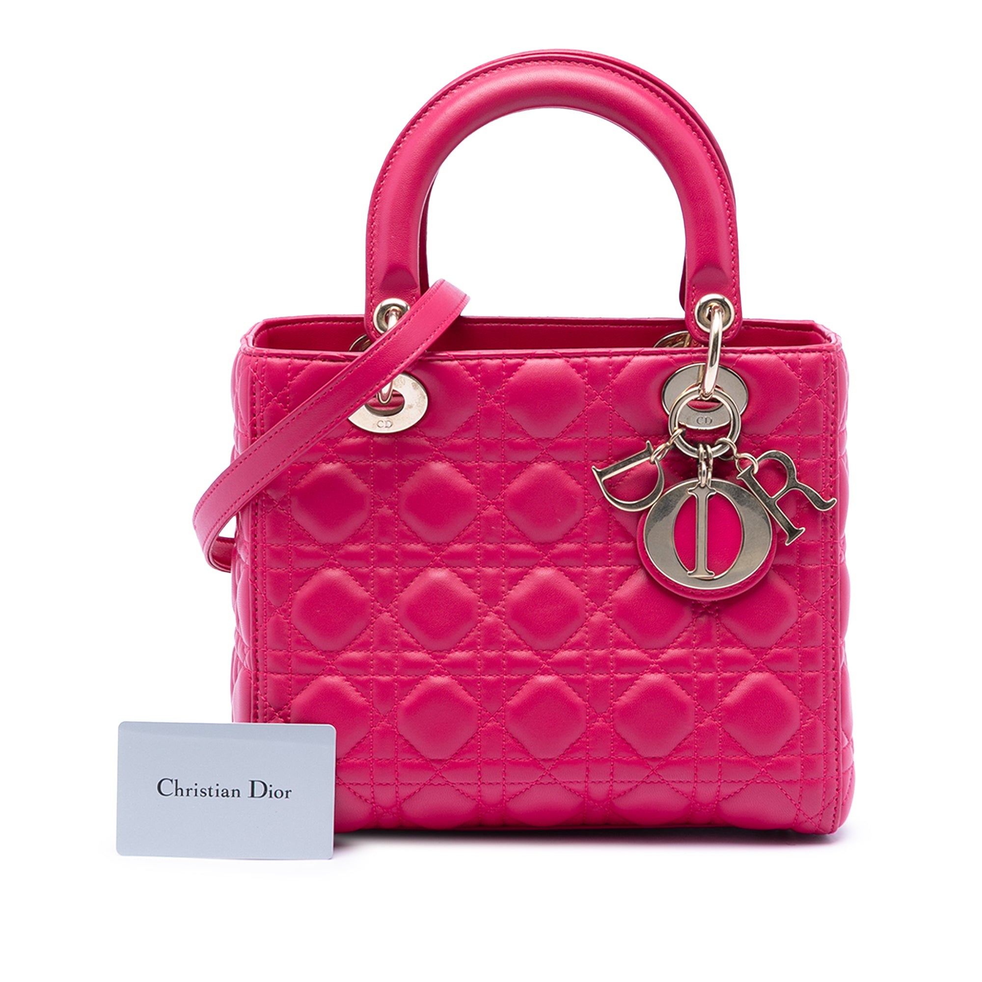 Medium Lambskin Cannage Lady Dior - Image 8