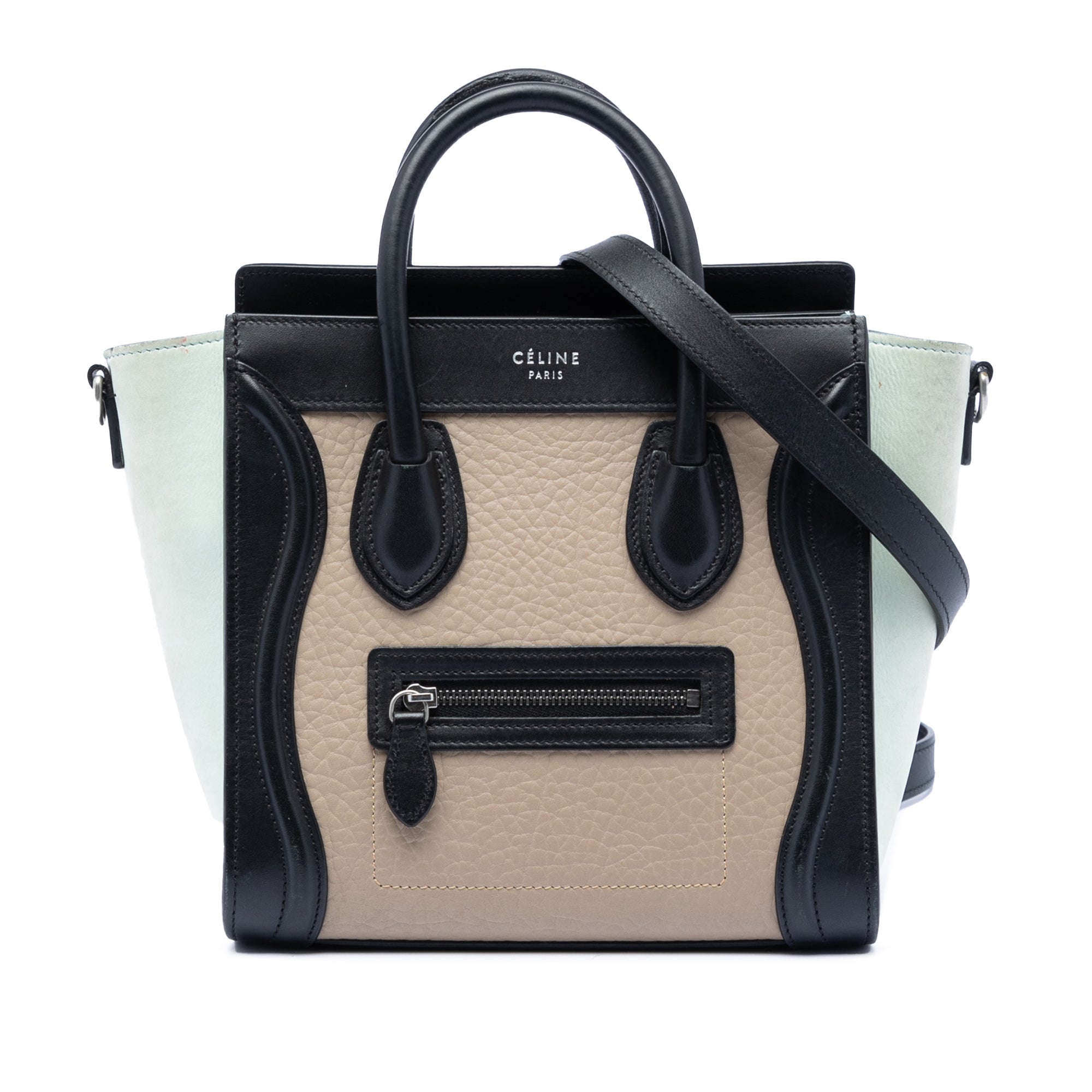 Nano Tricolor Leather Luggage Tote - Image 1