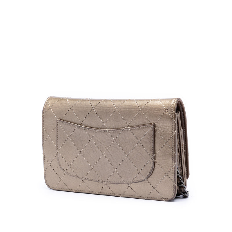 Quilted Metallic Aged Calfskin Reissue 2.55 Wallet on Chain - Image 2