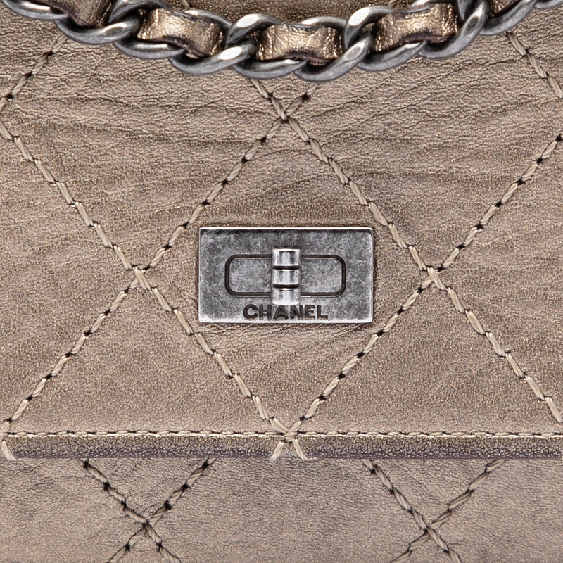 Quilted Metallic Aged Calfskin Reissue 2.55 Wallet on Chain - Image 6