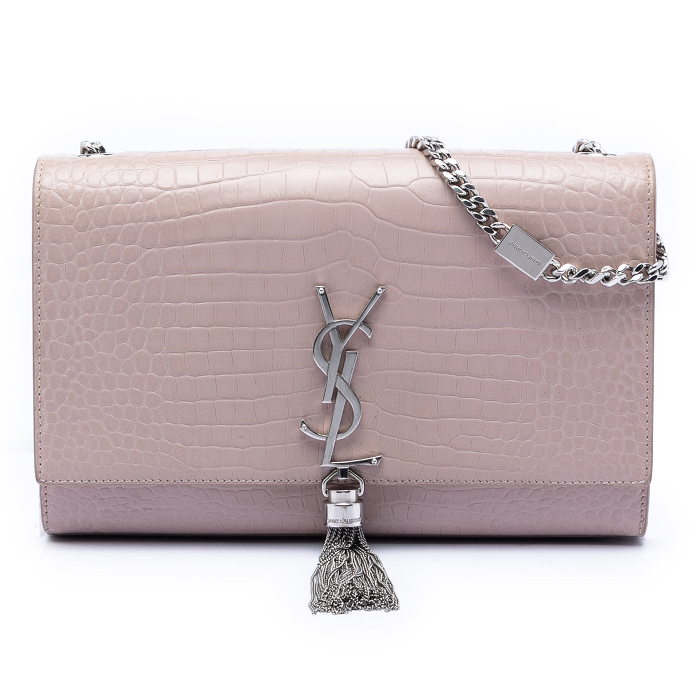 Medium Croc Embossed Leather Kate Tassel Crossbody - Image 1