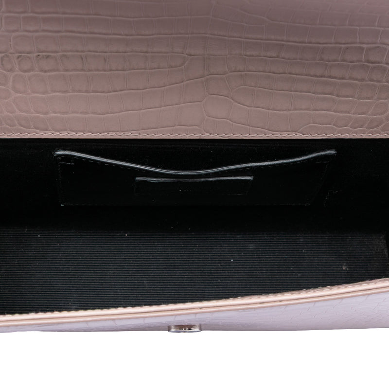 Medium Croc Embossed Leather Kate Tassel Crossbody - Image 4