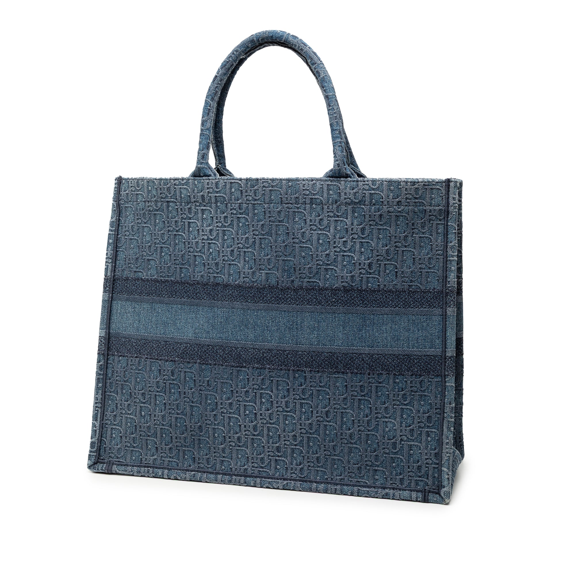 Large Oblique Denim Book Tote - Image 2
