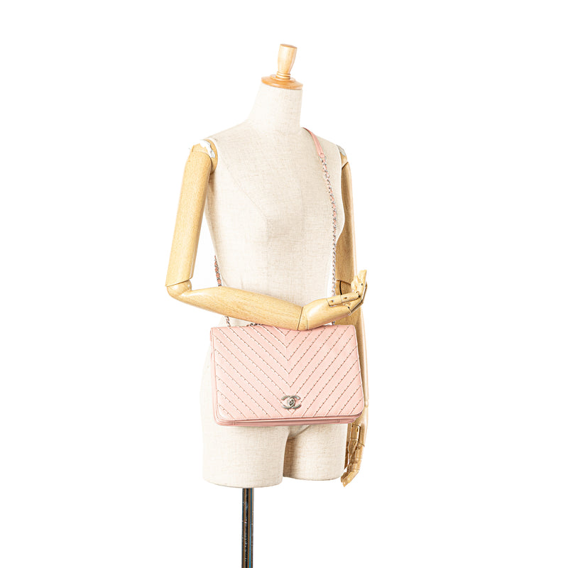 Chevron Calfskin Studded Full Flap - Image 16