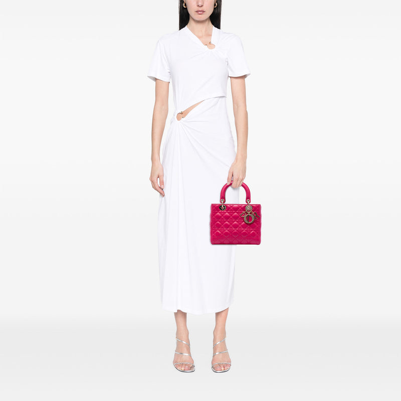Medium Lambskin Cannage Lady Dior - Image 6