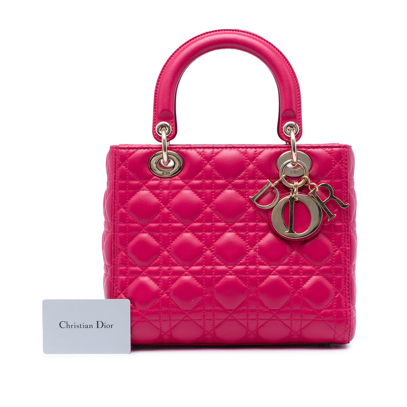 Medium Lambskin Cannage Lady Dior - Image 7