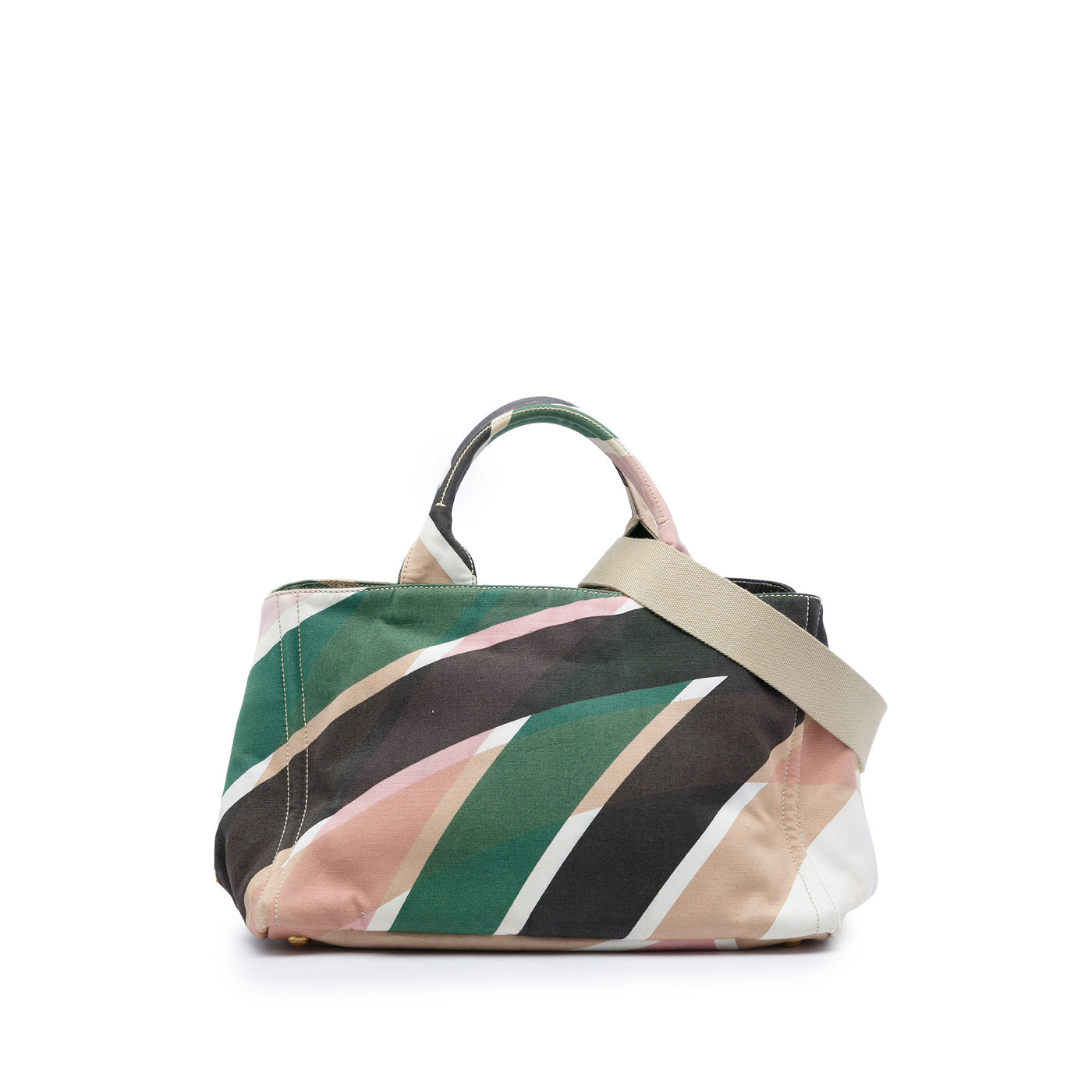 Multicolor Printed Canvas Canapa Satchel - Image 1