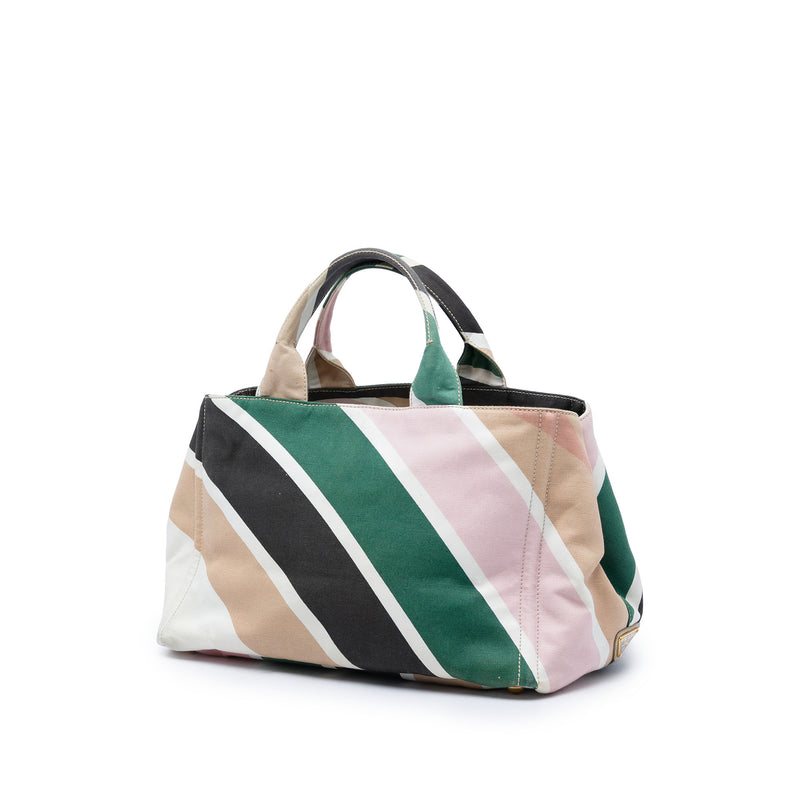 Multicolor Printed Canvas Canapa Satchel - Image 2